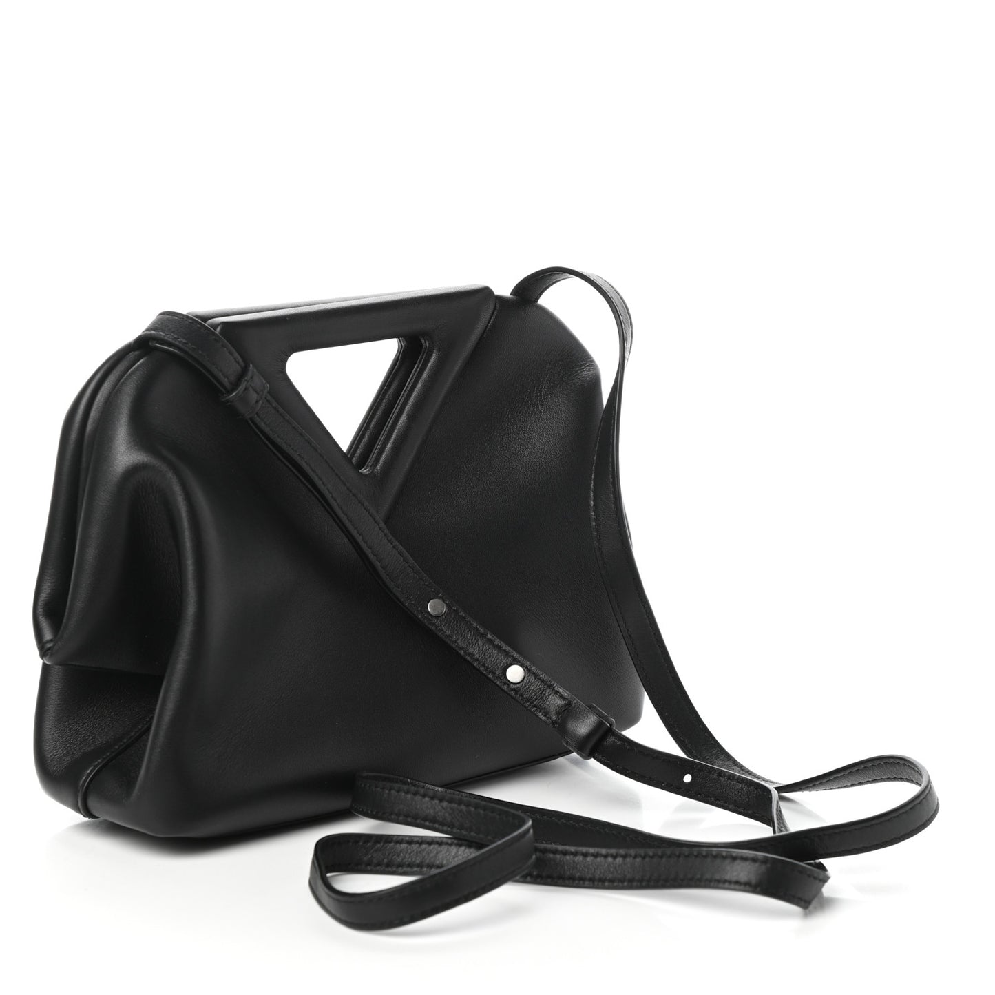 Calfskin Small The Point Triangle Bag Black