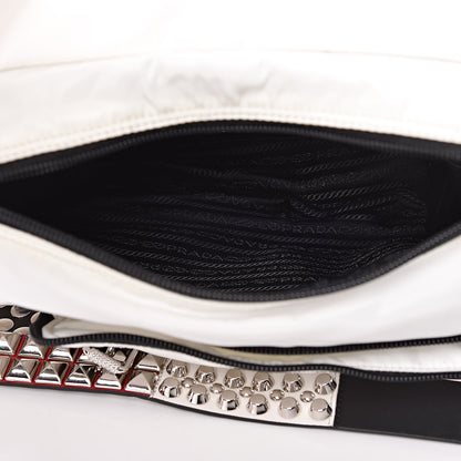 Prada Nylon New Vela Studded Messenger White Fuoco 7 of 12