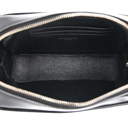 Saint Laurent Shiny Calfskin Monogram Mini Lou Camera Bag Black 5 of 10