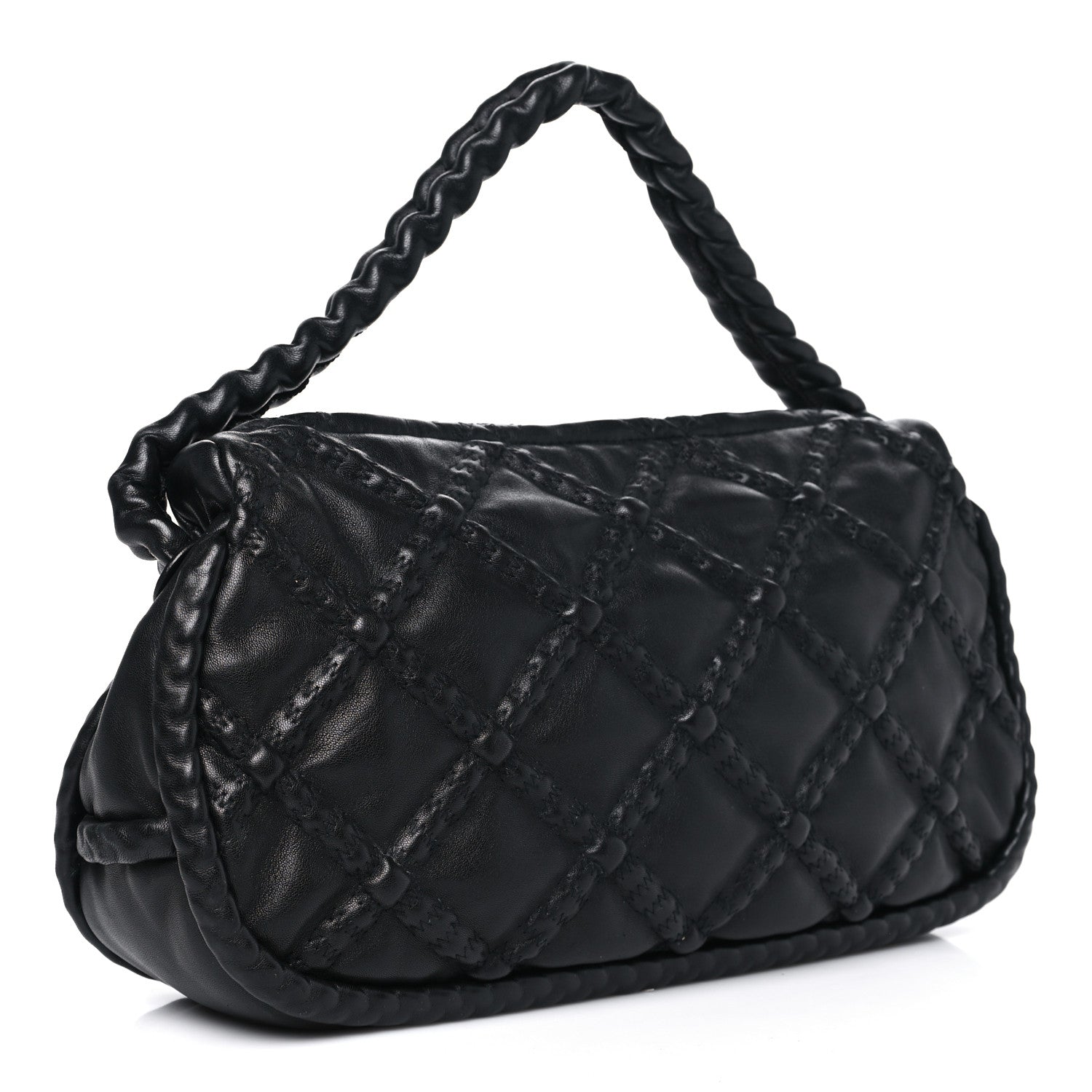 Chanel Lambskin Quilted Small Hidden Chain Shoulder Bag Black 3 of 10