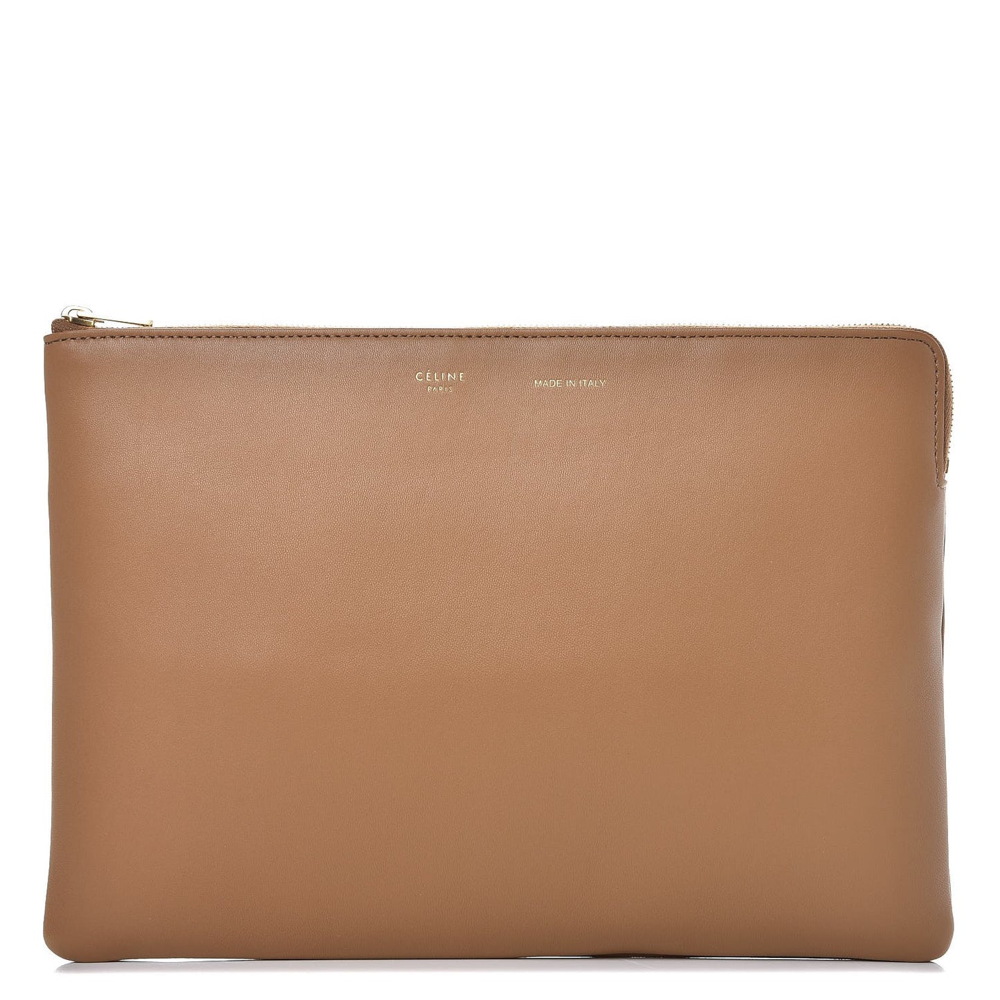 Lambskin Zip Pouch Tan