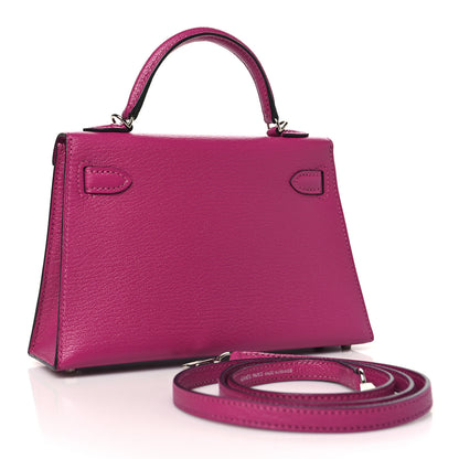 Hermes Chevre Mysore Mini Kelly Sellier 20 Rose Pourpre 3 of 13