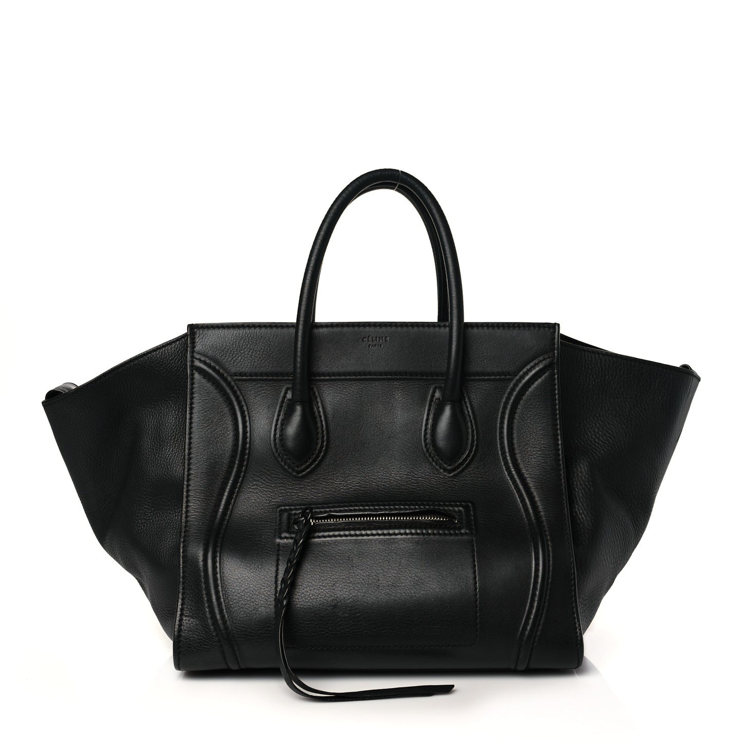 Grained Calfskin Medium Phantom Luggage Black
