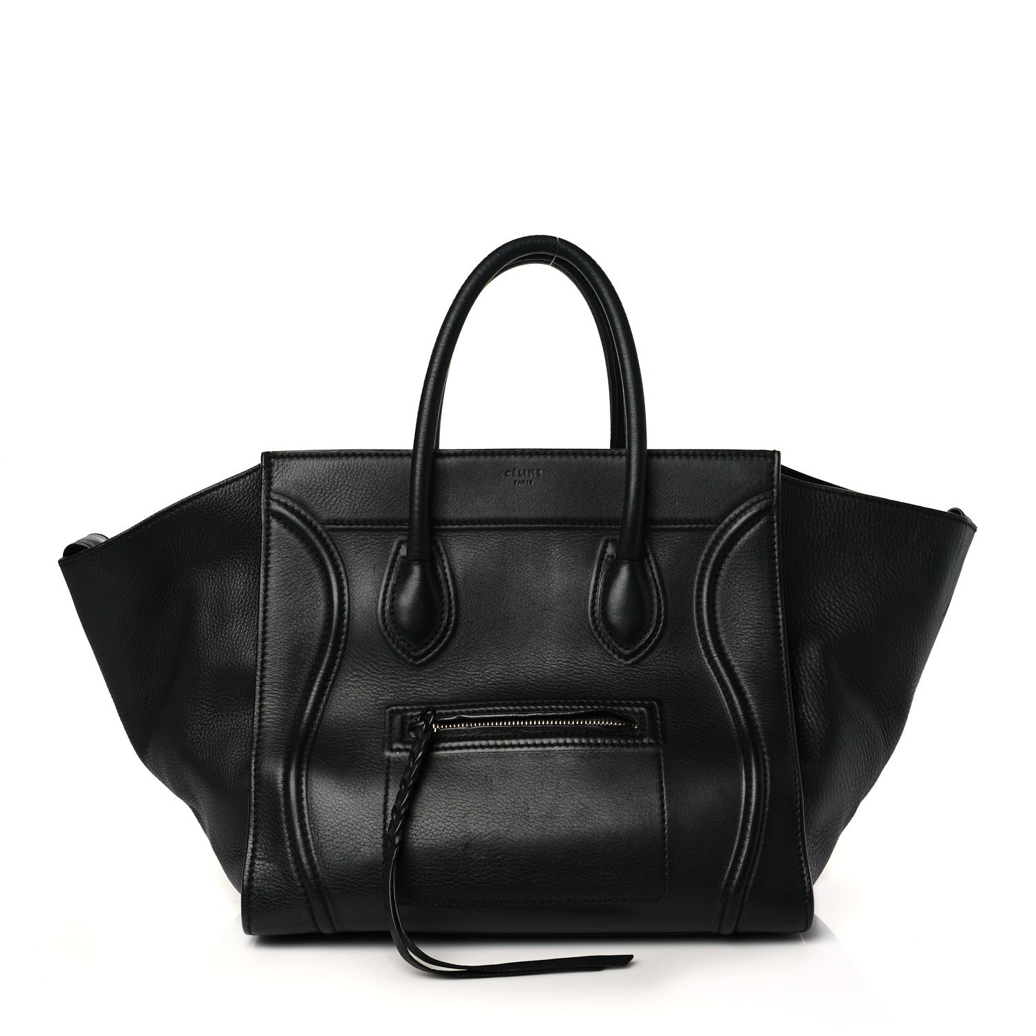 Celine Grained Calfskin Medium Phantom Luggage Black 1 of 10