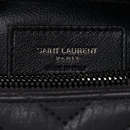 Saint Laurent Sheepskin Matelasse Chevron Monogram Medium College Bag Asphalt 7 of 12