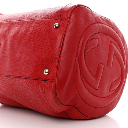 Gucci Pebbled Calfskin Medium Soho Boston Red 11 of 15