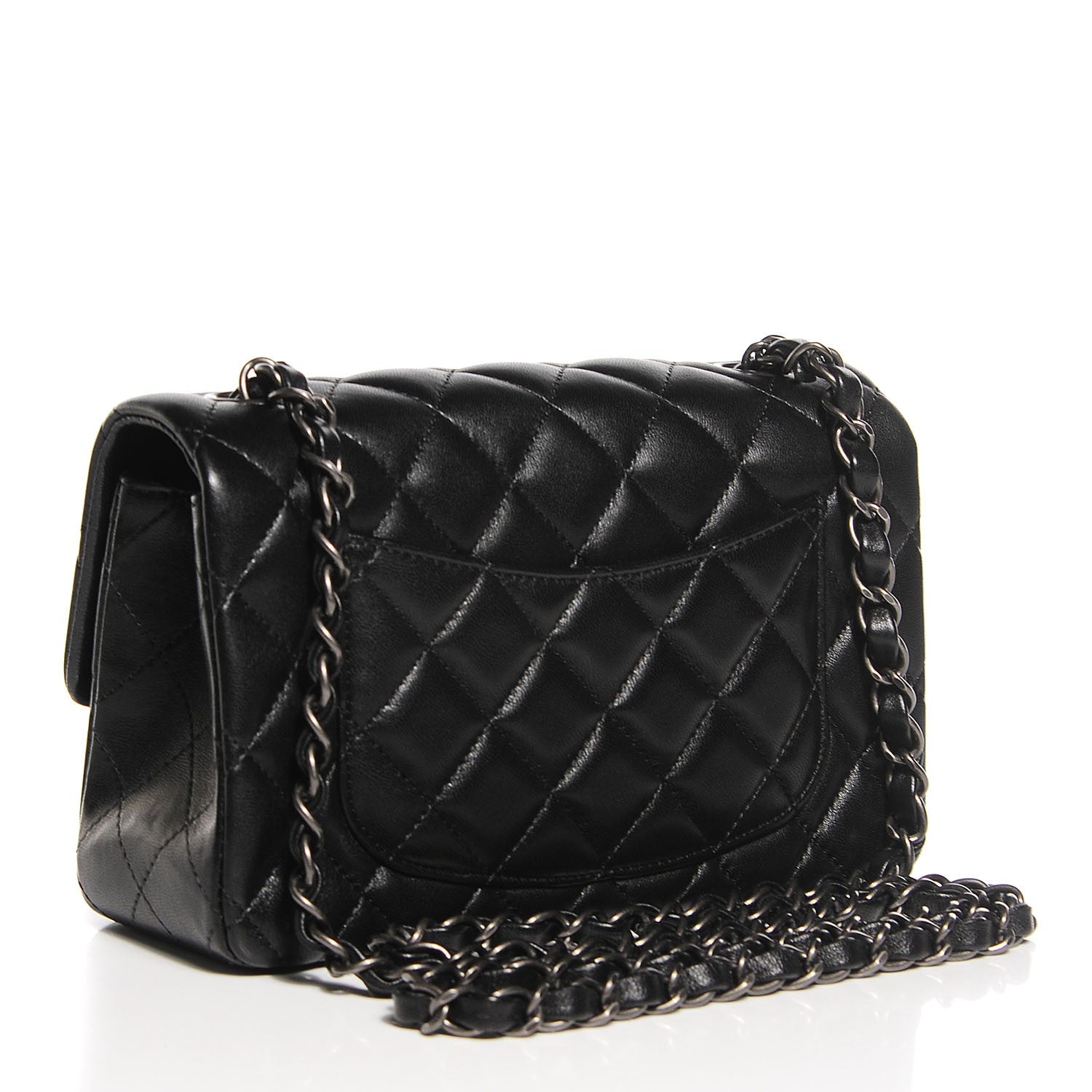 Chanel Lambskin Quilted Mini Rectangular Flap Black 3 of 9