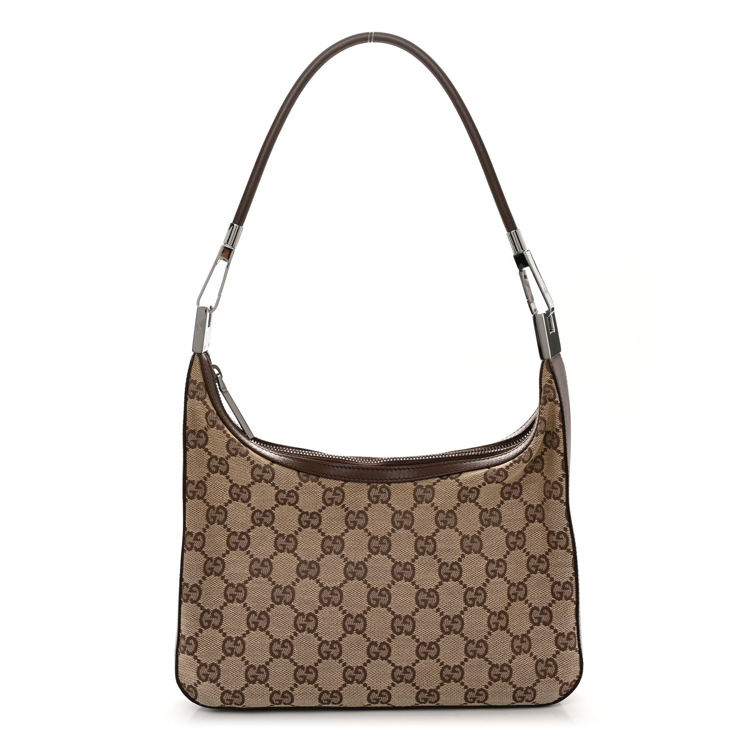 Gucci Monogram GG Small Clasp Hobo Brown 1 of 10
