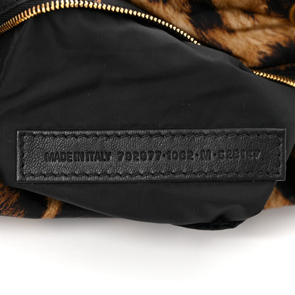 Balenciaga Nylon Monaco Mini Leopard Shoulder Bag Brown 7 of 10