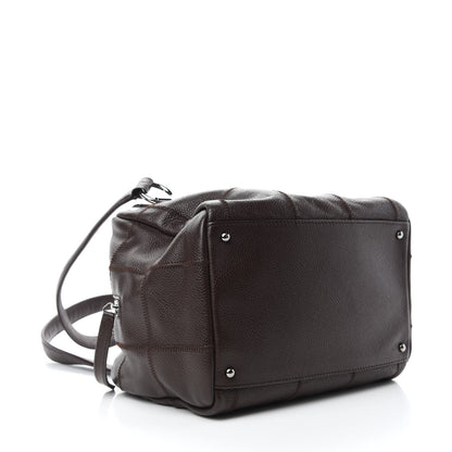 Chanel Caviar Square Stitched Bowler Dark Brown 4 of 11