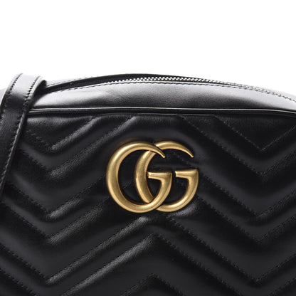 Gucci Calfskin Matelasse Small GG Marmont Chain Shoulder Bag Black 10 of 10