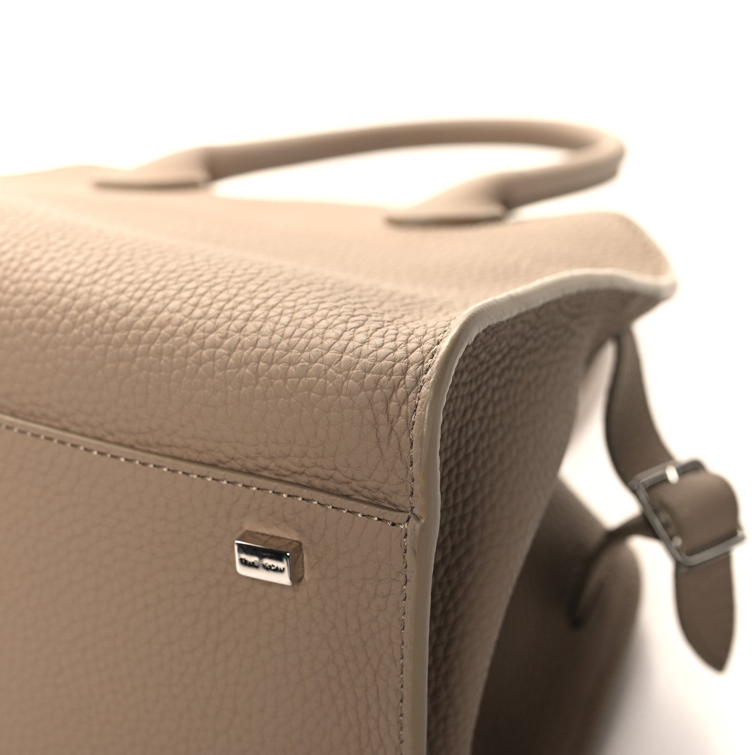 The Row Grained Calfskin Soft Margaux 10 Bag Dark Taupe 11 of 12