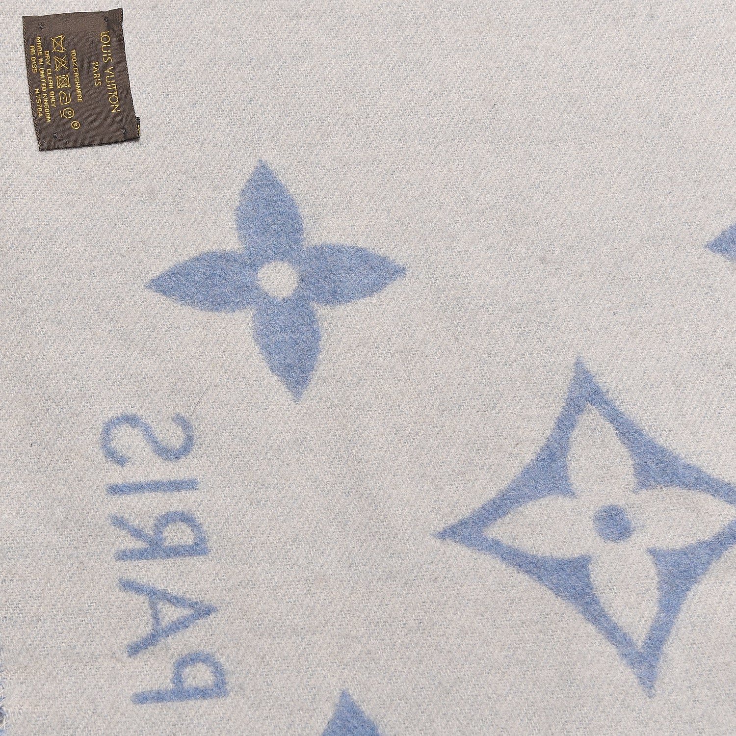 Louis Vuitton Cashmere Monogram Reykjavik Scarf Denim 5 of 7