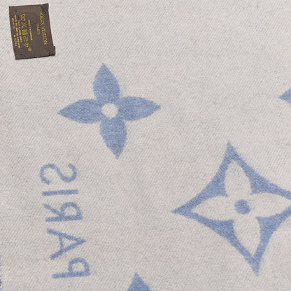 Louis Vuitton Cashmere Monogram Reykjavik Scarf Denim 5 of 7