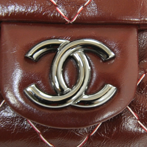 Chanel Leather Double Stitch Flap Red 11 of 11