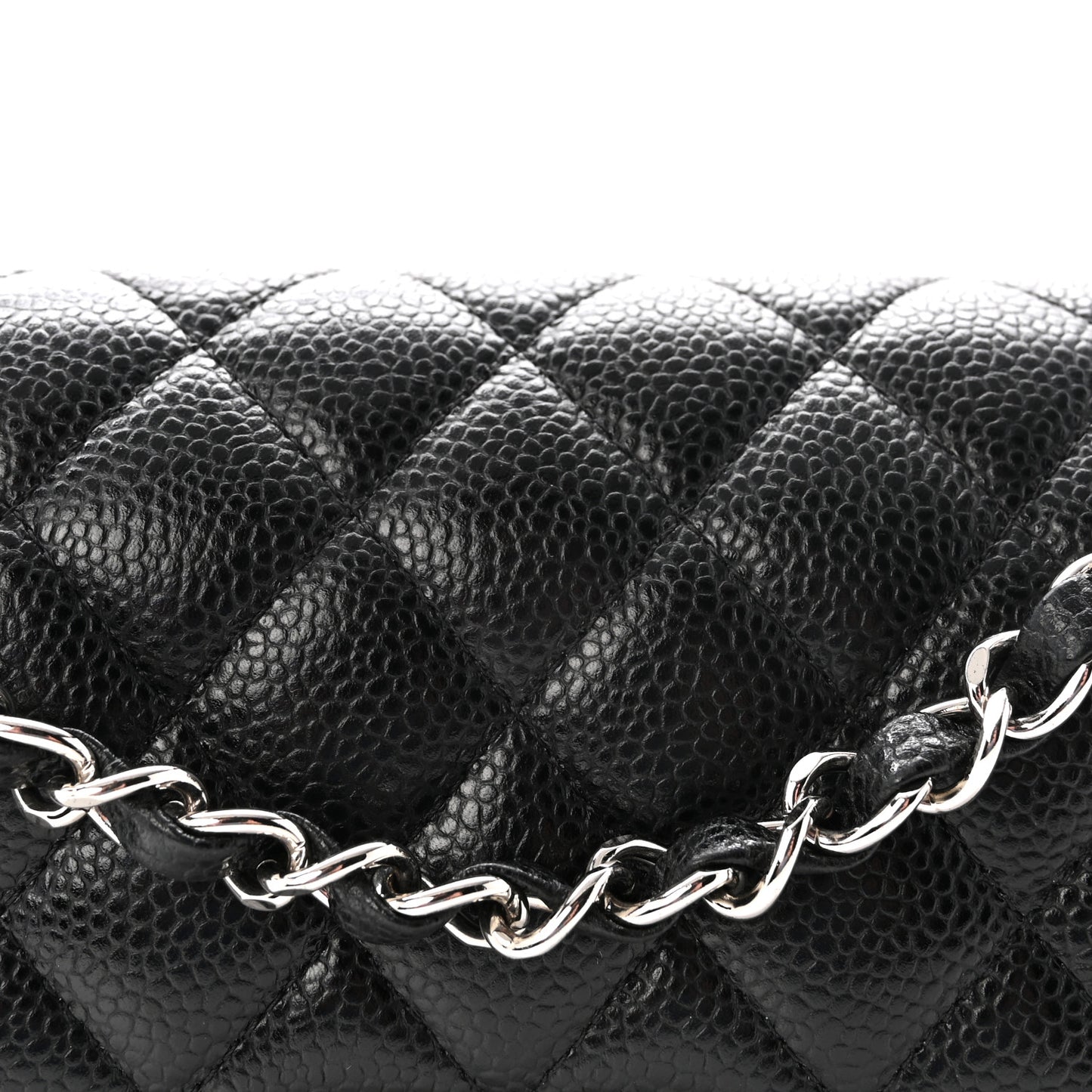 Caviar Quilted Small Double Flap Black