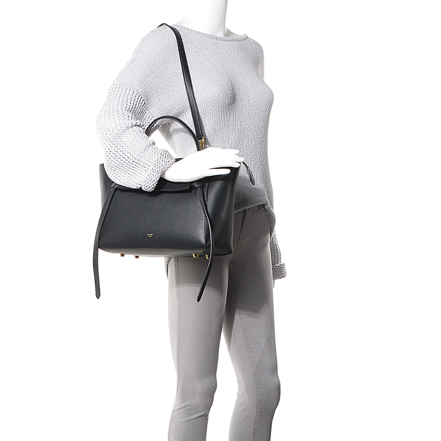 Celine Drummed Calfskin Small Belt Bag Black 2 of 8