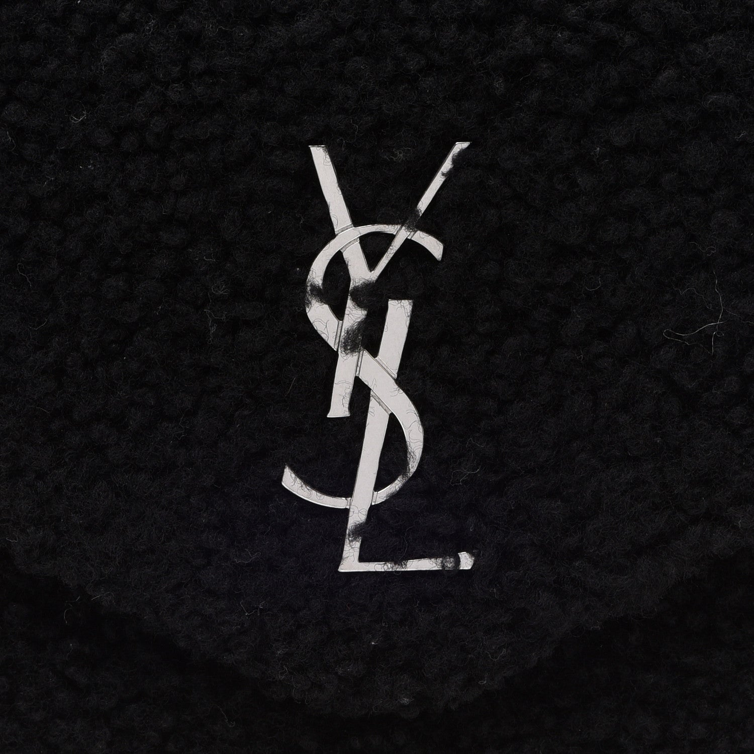 Saint Laurent Shearling Toy Loulou Shoulder Bag Black 8 of 12