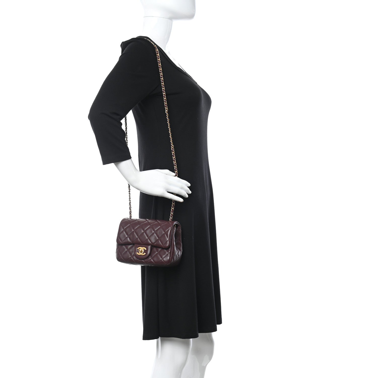 Chanel Lambskin Quilted Mini Pearl Crush Flap Burgundy 2 of 11