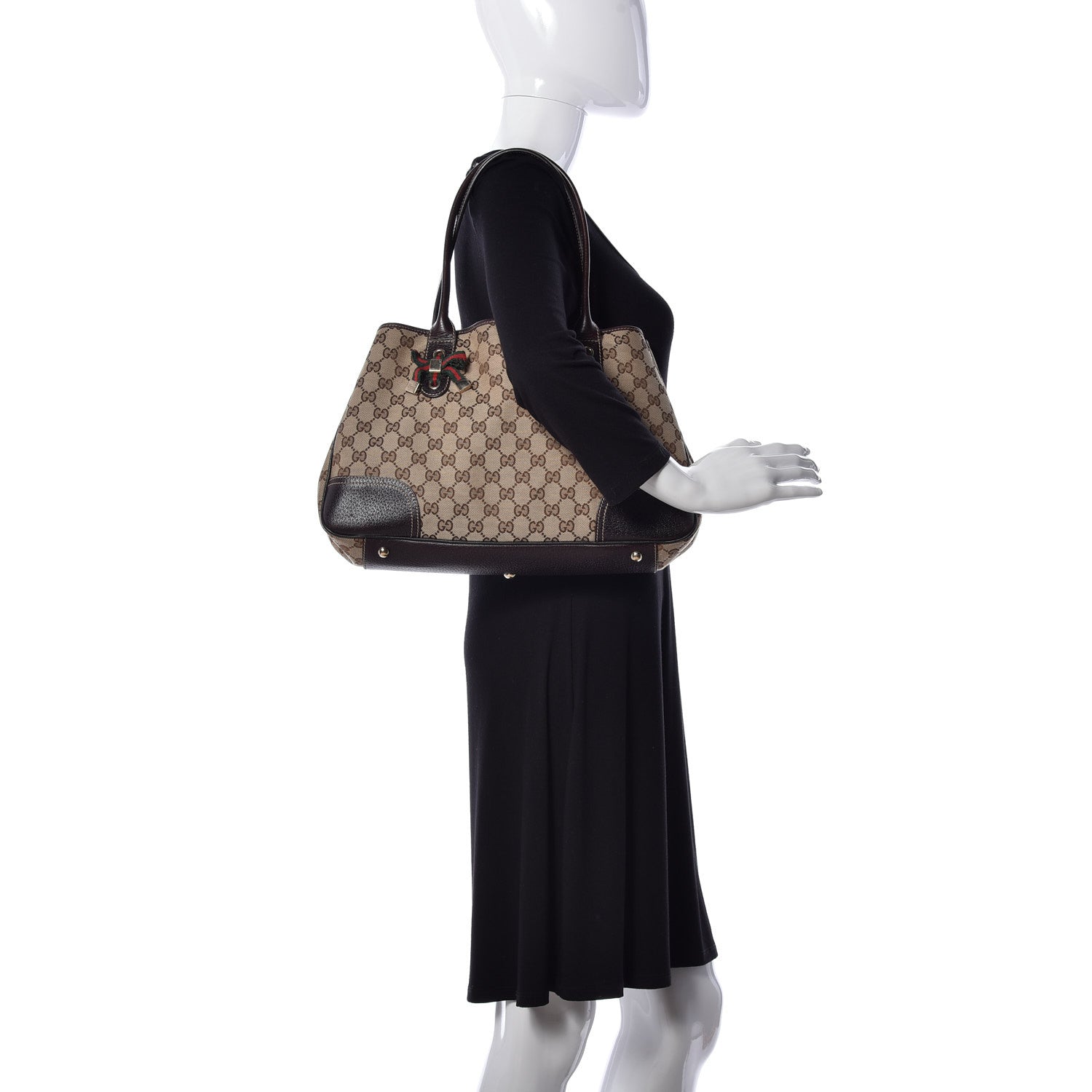 Gucci Monogram Medium Princy Tote Dark Brown 2 of 10