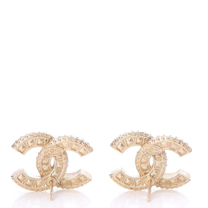 Chanel Crystal CC Earrings Gold 3 of 6