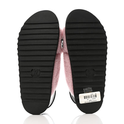 Louis Vuitton Shearling Calfskin Paseo Flat Comfort Sandal 39 Pink 5 of 9
