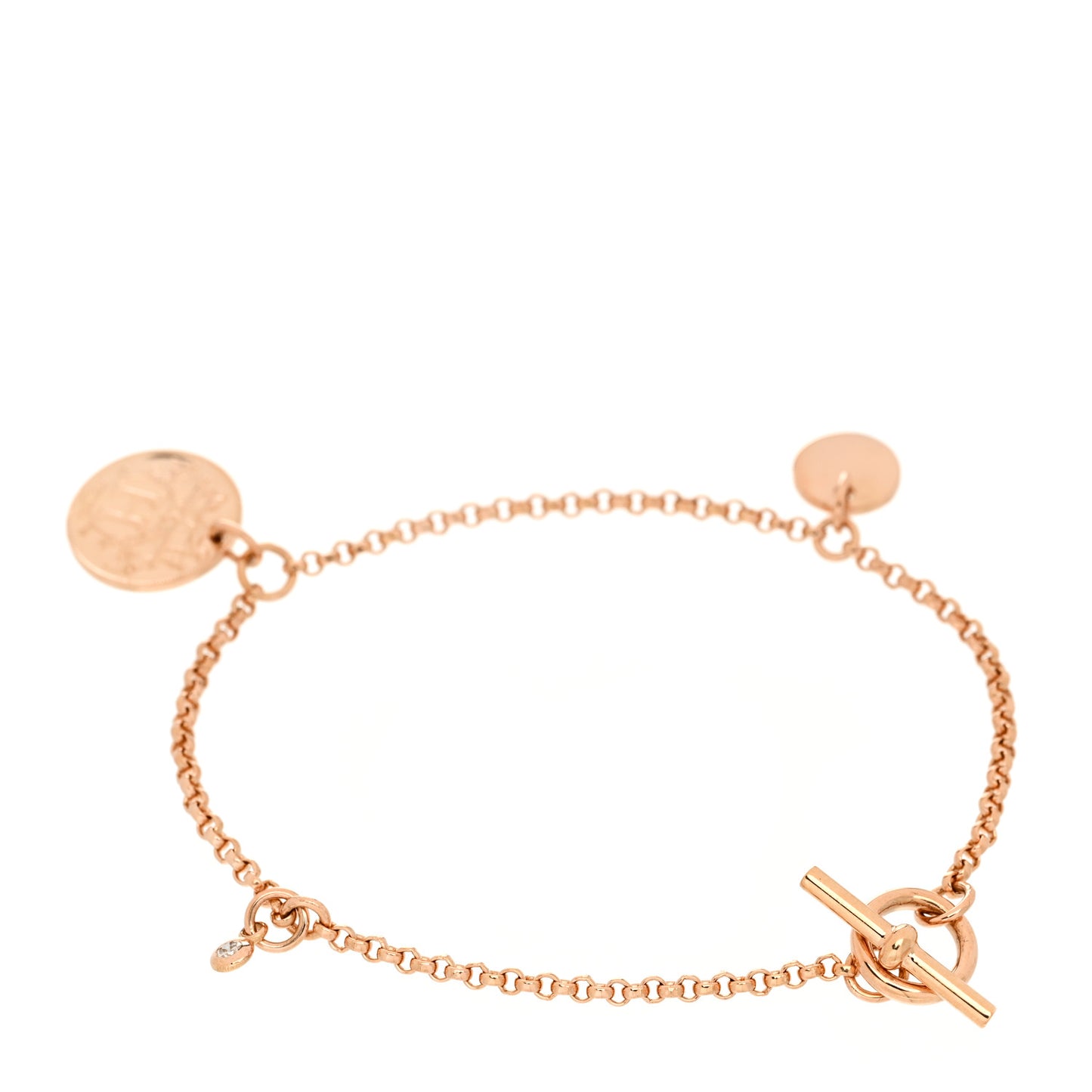 18K Rose Gold Diamond PM Ex-Libris Bracelet SH