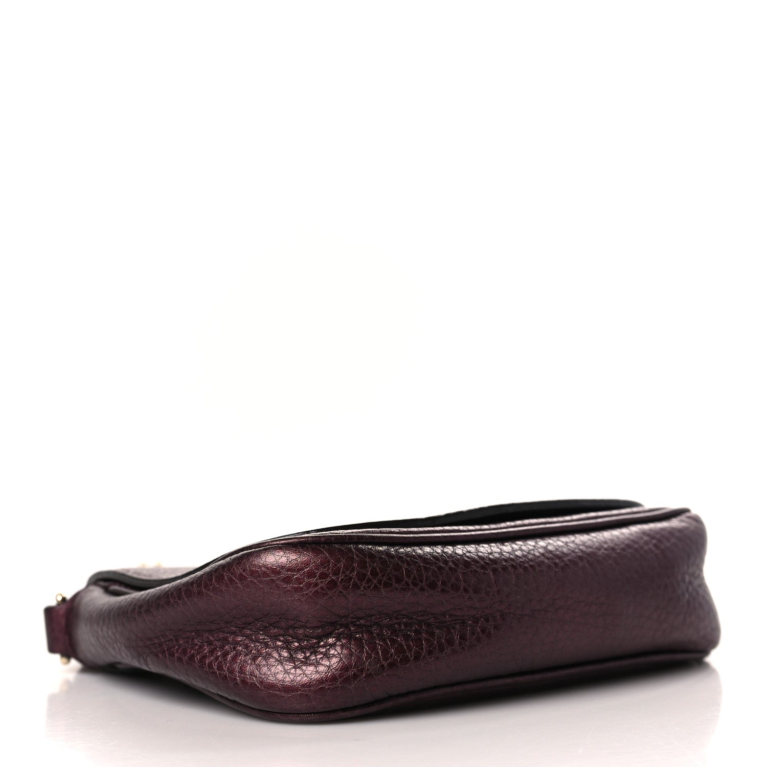 Gucci Metallic Pebbled Calfskin Small Soho Flap Crossbody Burgundy 4 of 9