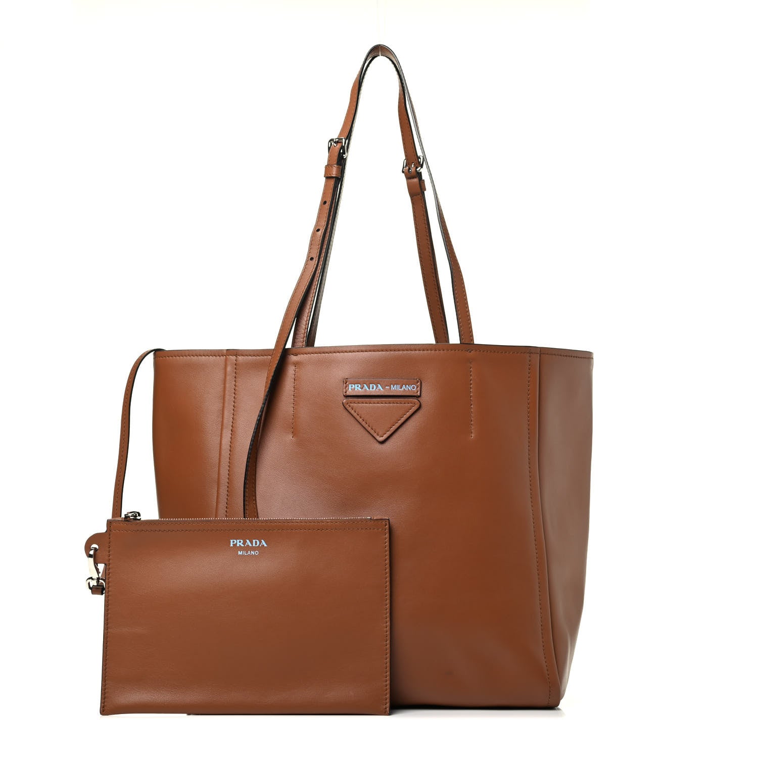 Prada Calfskin Large Concept Shopper Tote Cuoio 1 of 9