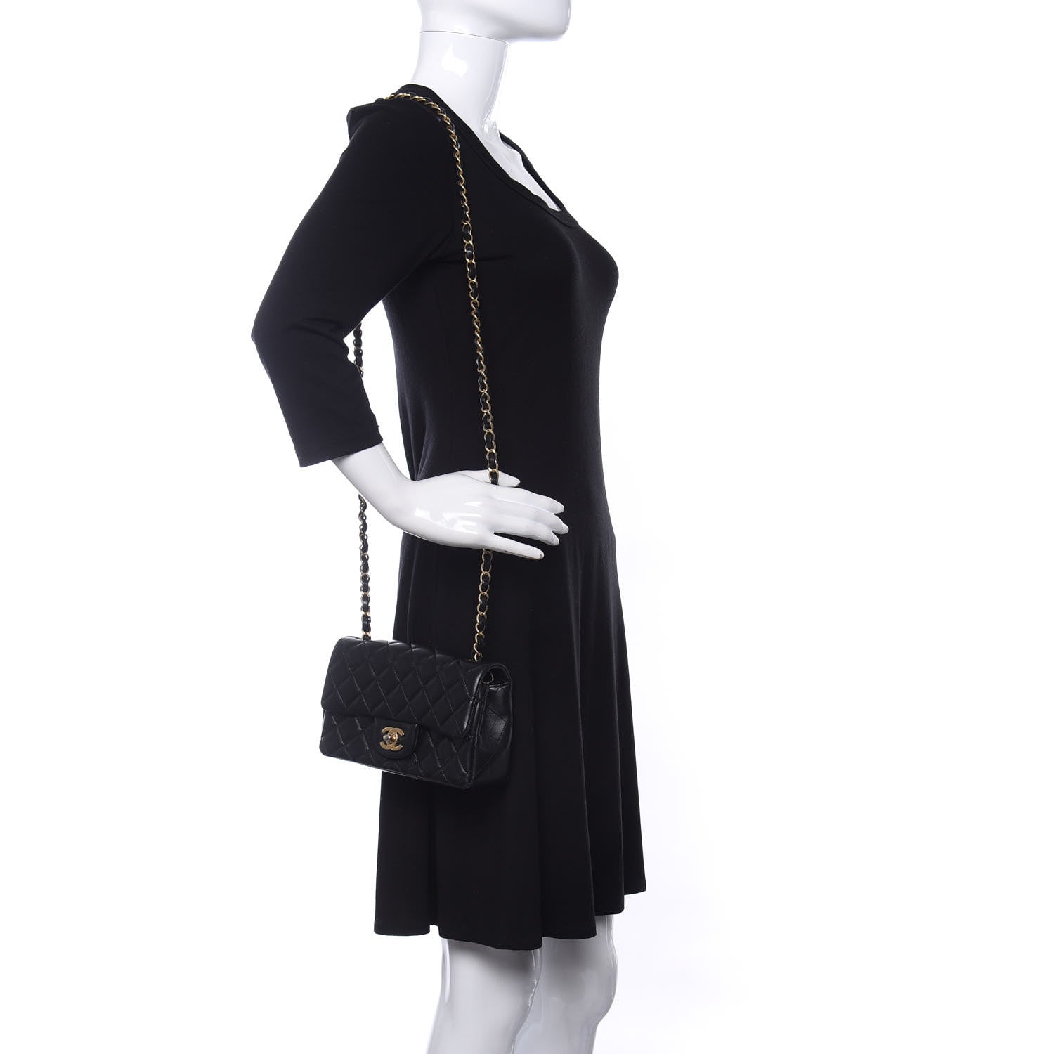 Chanel Lambskin Quilted Mini Rectangular Flap Black 2 of 15
