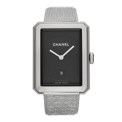 Chanel Stainless Steel 26mm Boy-friend Tweed Quartz Watch Black 1 of 7