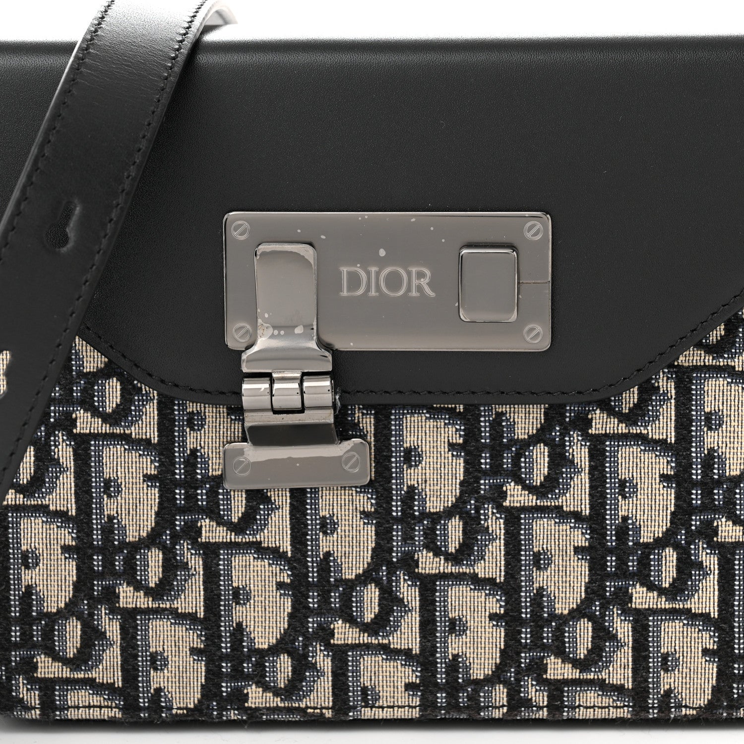 Christian Dior Oblique Smooth Calfskin Messenger Beige Black 8 of 10