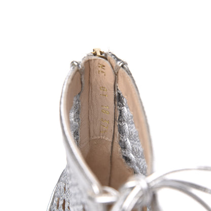 Christian Dior Laminated Lambskin Resille Naughtily-D 30mm Ankle Boots 37.5 Silver 8 of 9