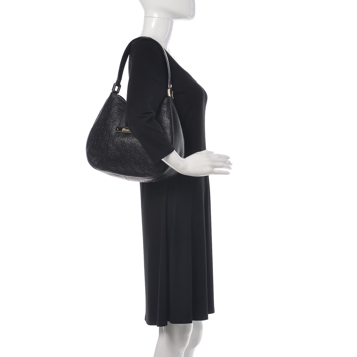 Guccissima Medium New Ladies Web Hobo Black