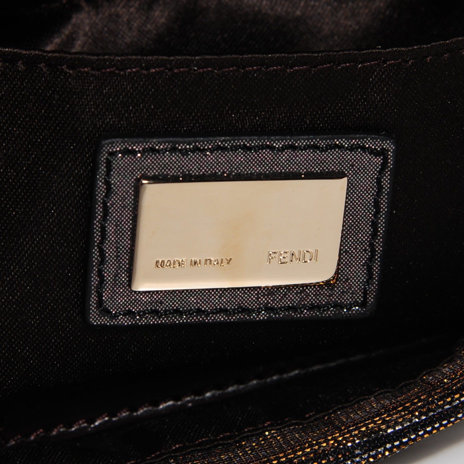 Fendi Metallic Lurex Zucca Mia Pochette Gold Silver 9 of 10
