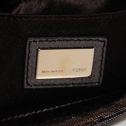 Fendi Metallic Lurex Zucca Mia Pochette Gold Silver 9 of 10