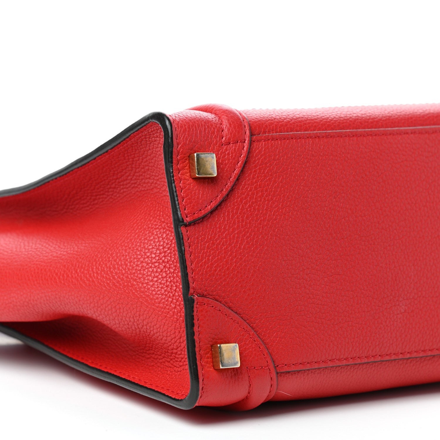 Celine Drummed Calfskin Micro Luggage Red 7 of 9