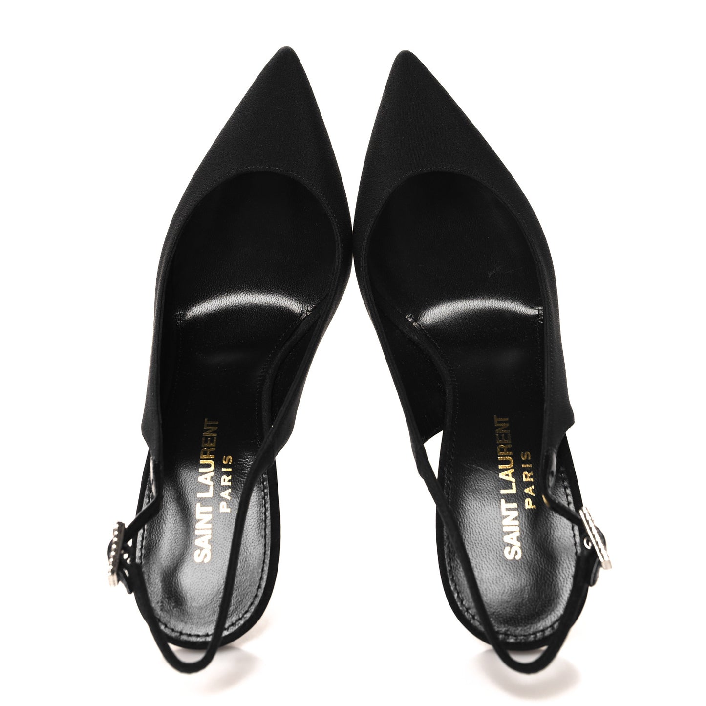 Crepe Satin Opyum Crystal Slingback Pump 36.5 Black