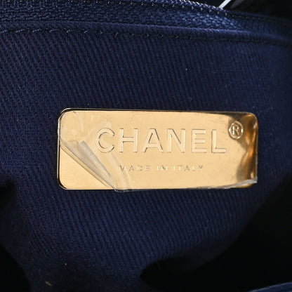 Chanel Grained Calfskin Stitched Small Drawstring Bag Navy 6 of 11