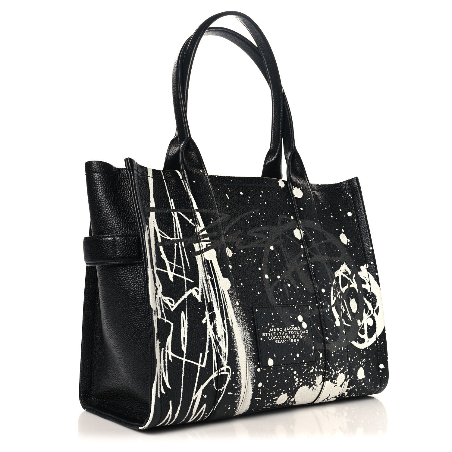 Marc Jacobs X FUTURA Grained Calfskin Large The Tote Bag Black 3 of 9