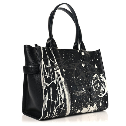 Marc Jacobs X FUTURA Grained Calfskin Large The Tote Bag Black 3 of 9