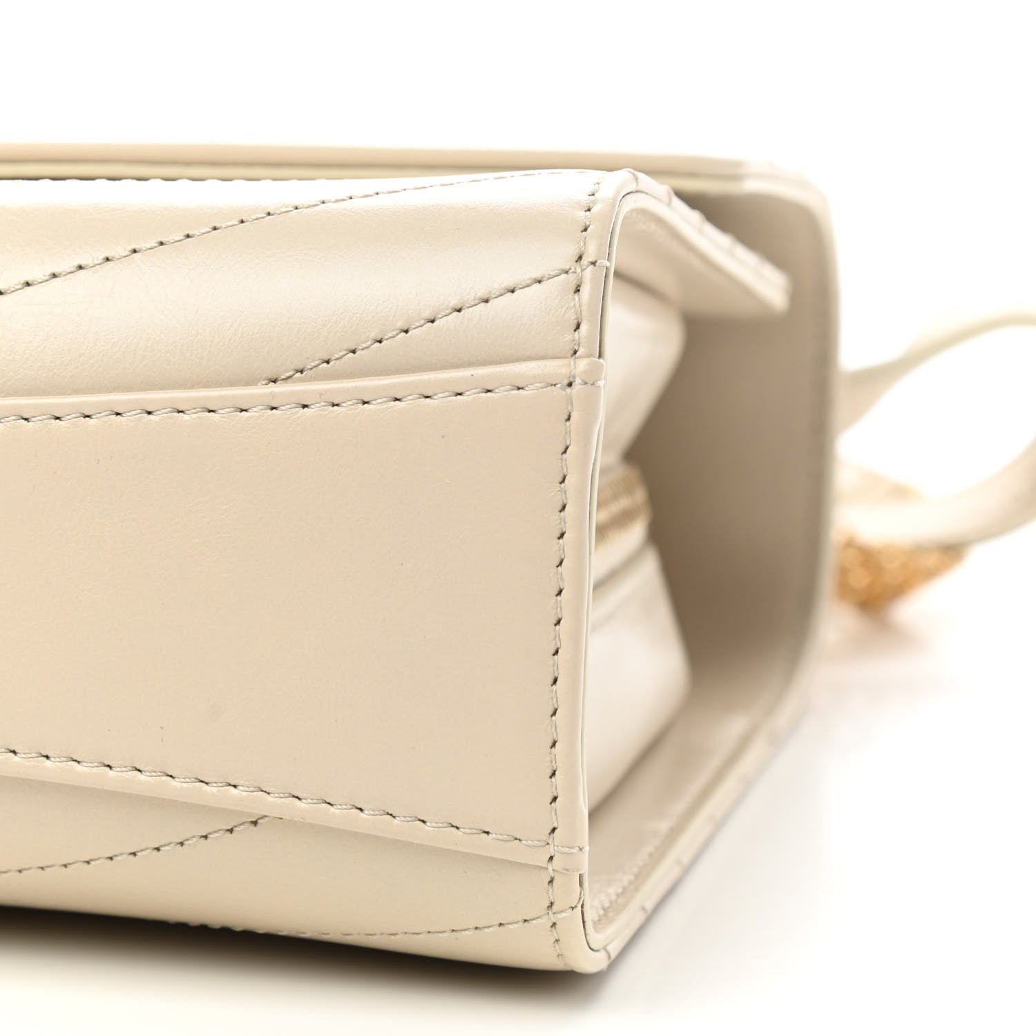 Chanel Calfskin Chevron Quilted Medal Flap Beige 9 of 10