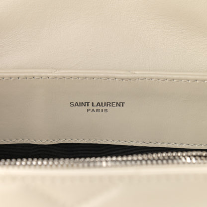 Saint Laurent Calfskin Y Quilted Monogram Small Loulou Chain Satchel Crema Soft 6 of 12