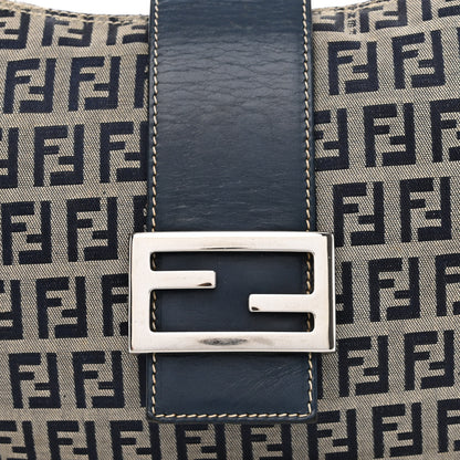 Fendi Zucchino Half Moon Baguette Navy Blue 7 of 11