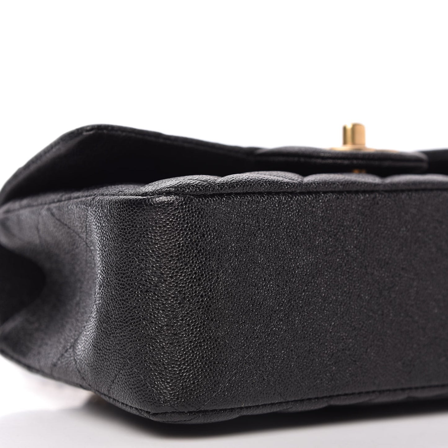 Caviar Quilted Mini Top Handle Rectangular Flap Black