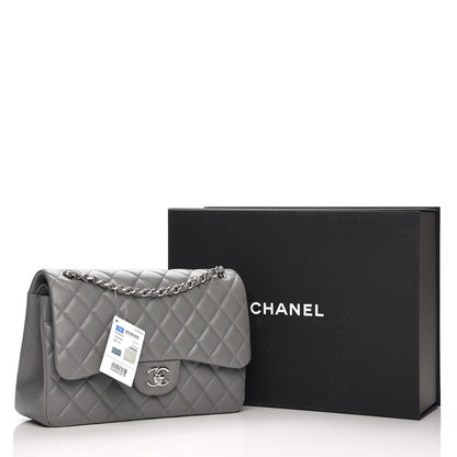 Chanel Caviar Quilted Jumbo Double Flap Grey 8 of 8