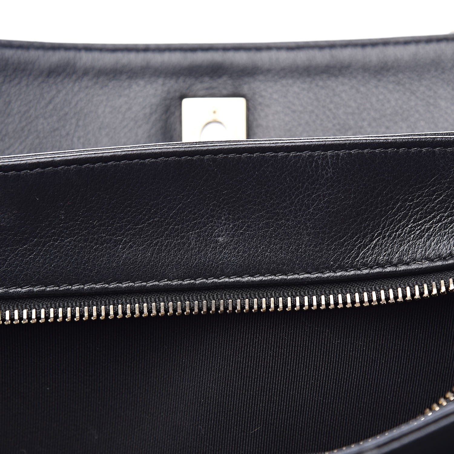 Chanel Calfskin Stitched Large Chevron Chic Shopping Bag Black 13 of 26