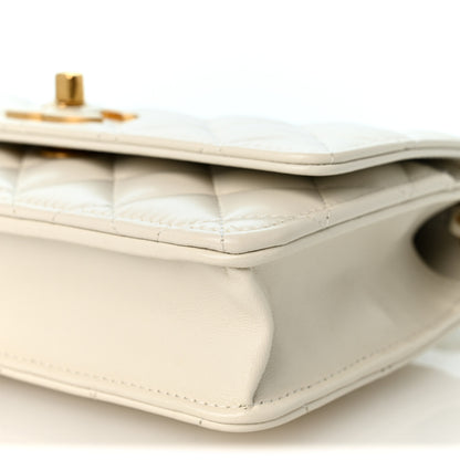 Chanel Lambskin Enamel Quilted CC Slide Wallet On Chain WOC White 11 of 11