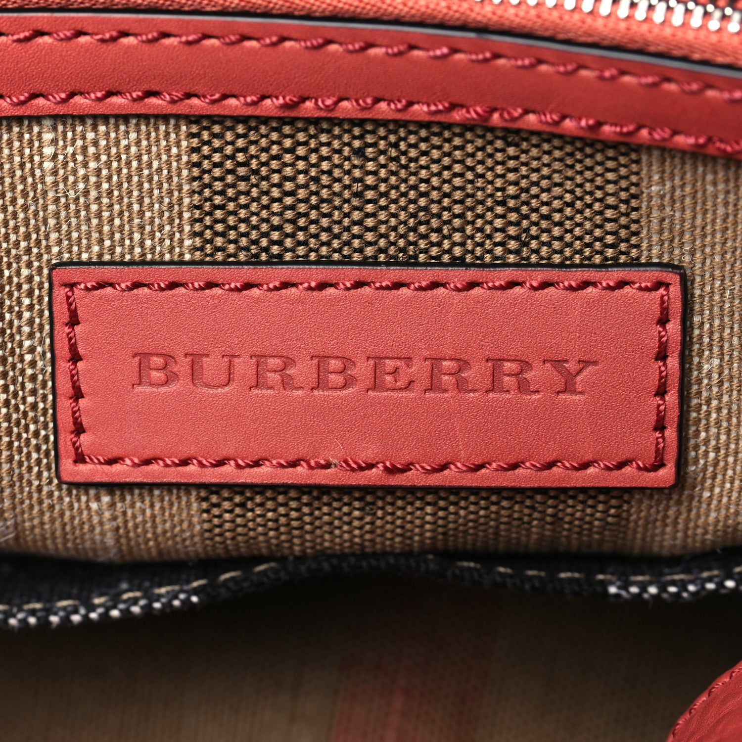 Burberry Canvas Mega Check Medium Ashby Tassel Hobo Cinnamon Red 7 of 9