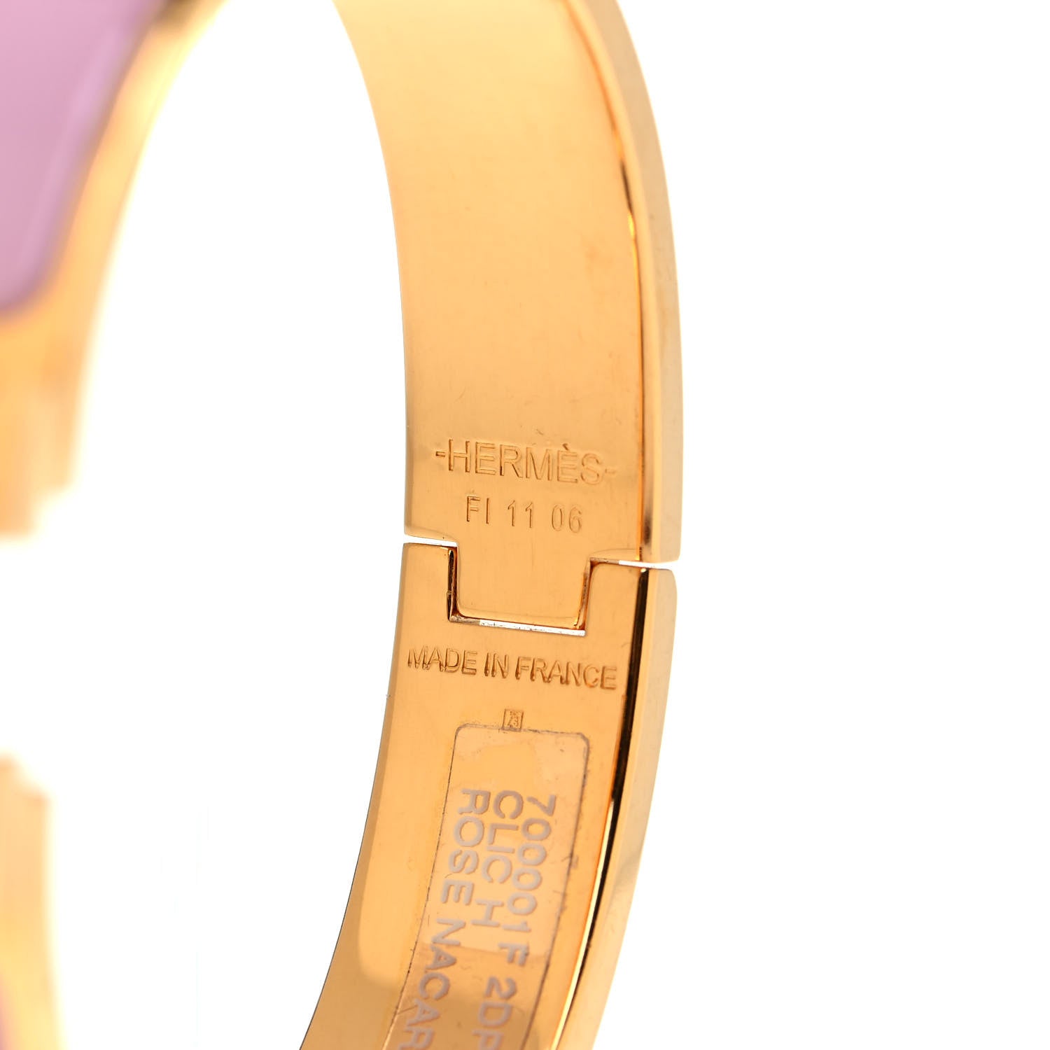 Hermes Enamel Narrow Clic Clac H Bracelet PM Rose Nacarat 4 of 4